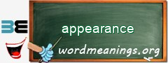 WordMeaning blackboard for appearance